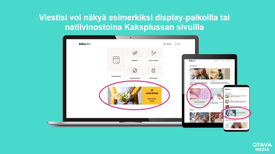 Esimerkit Kaksplussan mainospaikoista