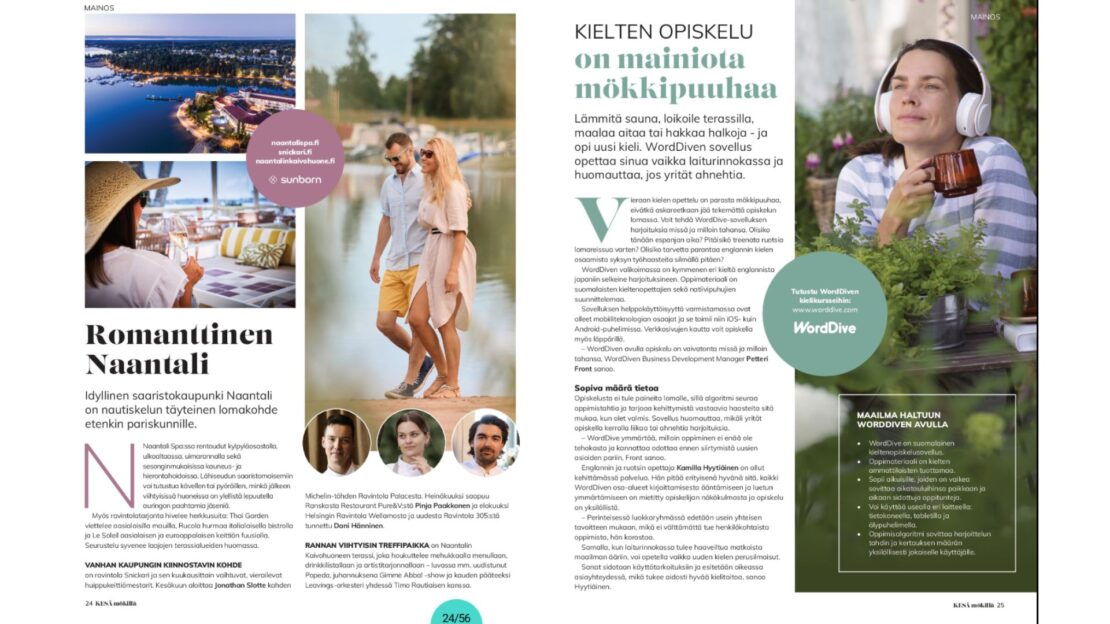 Esimerkki advertoriaali kesä mökillä 2024 -teemajulkaisusta