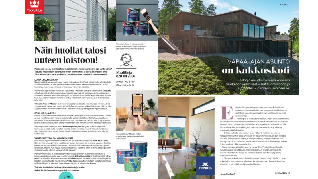 Esimerkki advertoriaali kesä mökillä 2024 -teemajulkaisusta