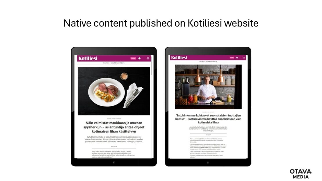 Native content on Kotiliesi.fi