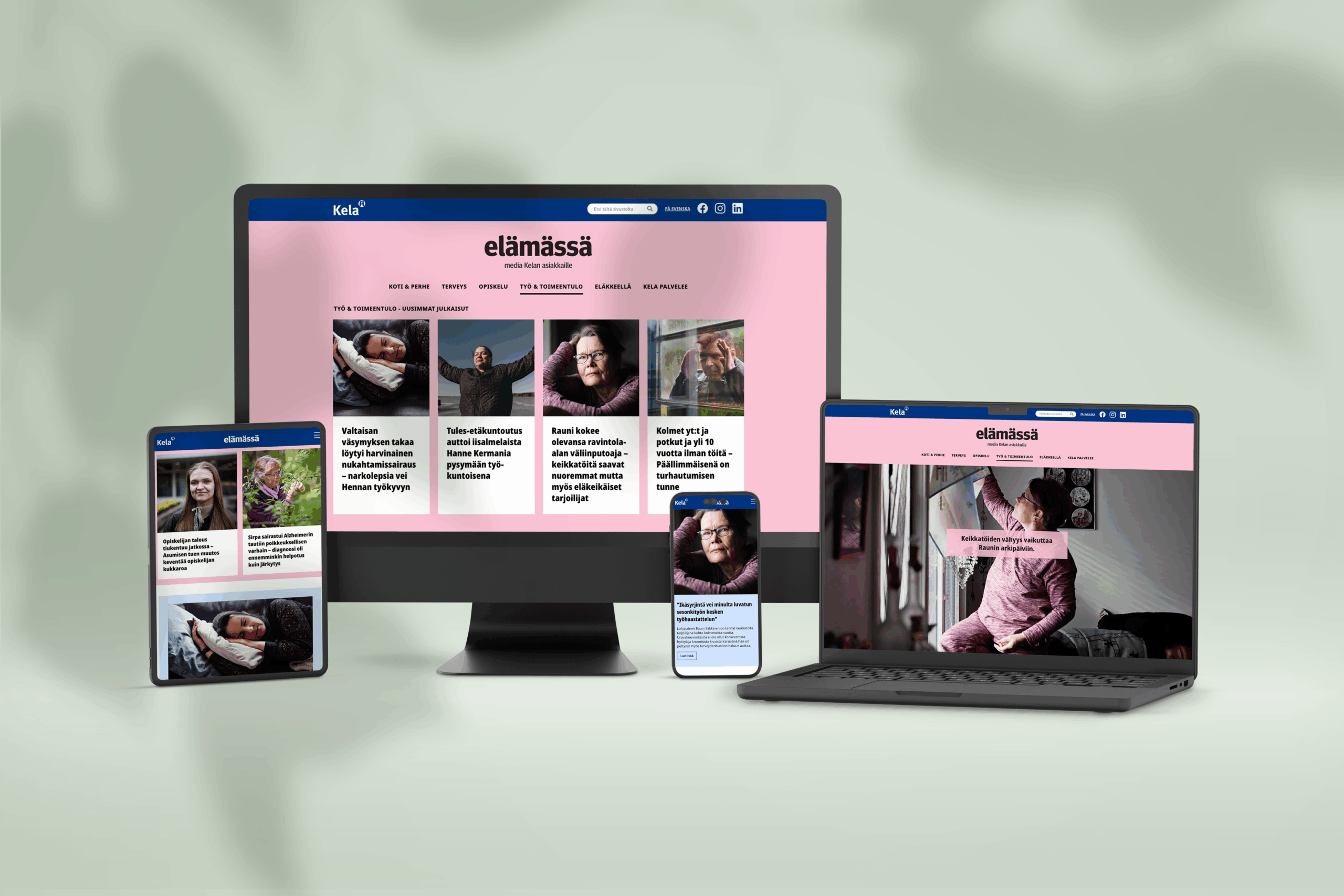 Elämässä.fi eri päätelaitteilla